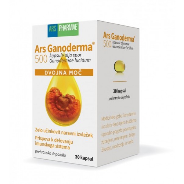 Ganoderma 500, dvojna moč, Ars Pharmae, 30 kapsul