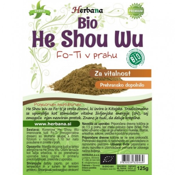 He shou wu v prahu, ekološki, Herbana, 125g