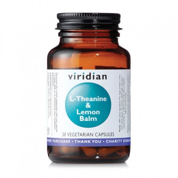 L-Theanin z meliso, vodotopna aminokislina, Viridian, 30 kapsul