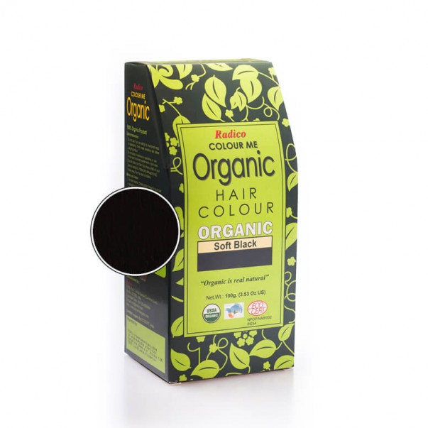 Mehko črna, naravna barva za lase, ekološka, Radico, 100g